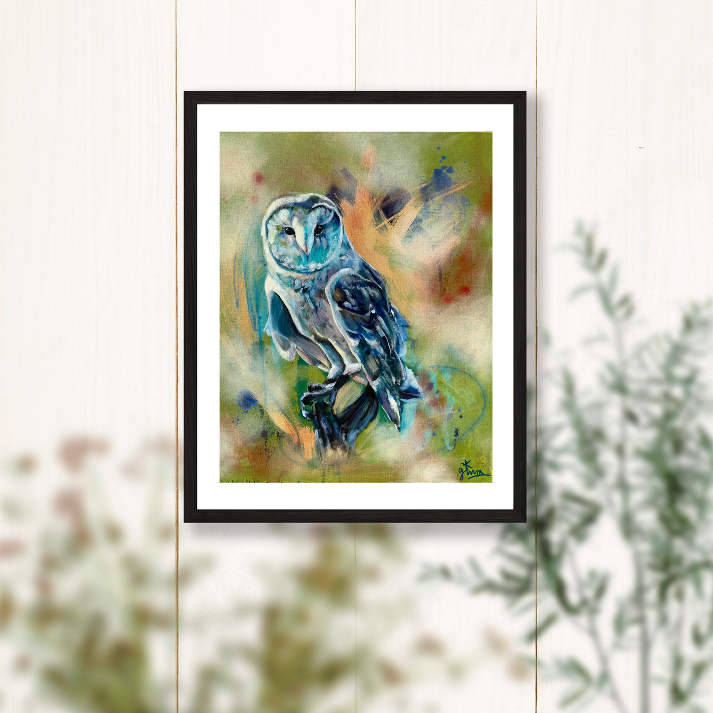"Cherub" - Owl Painting Art Print - 11x14 inches
