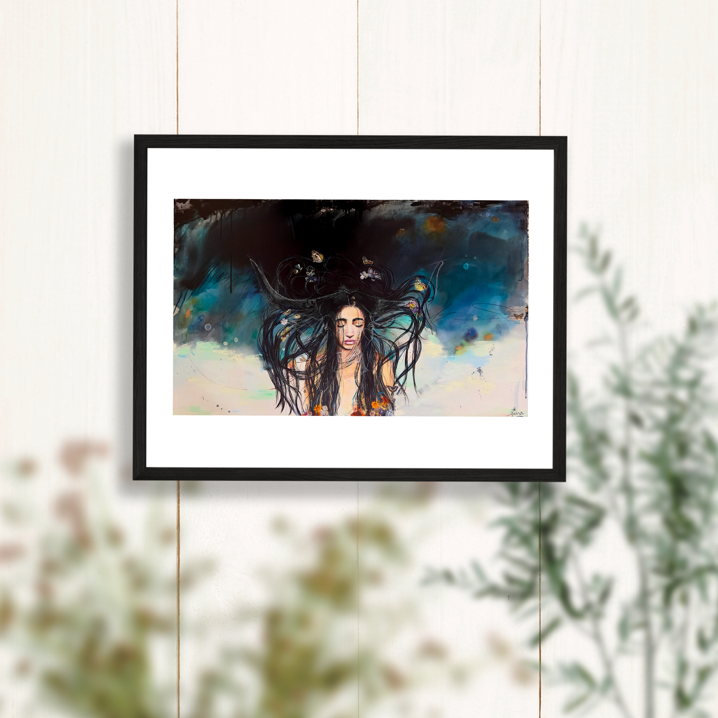 "Quite Resolve" - Portrait with Bull Art Print - 11x14 inches