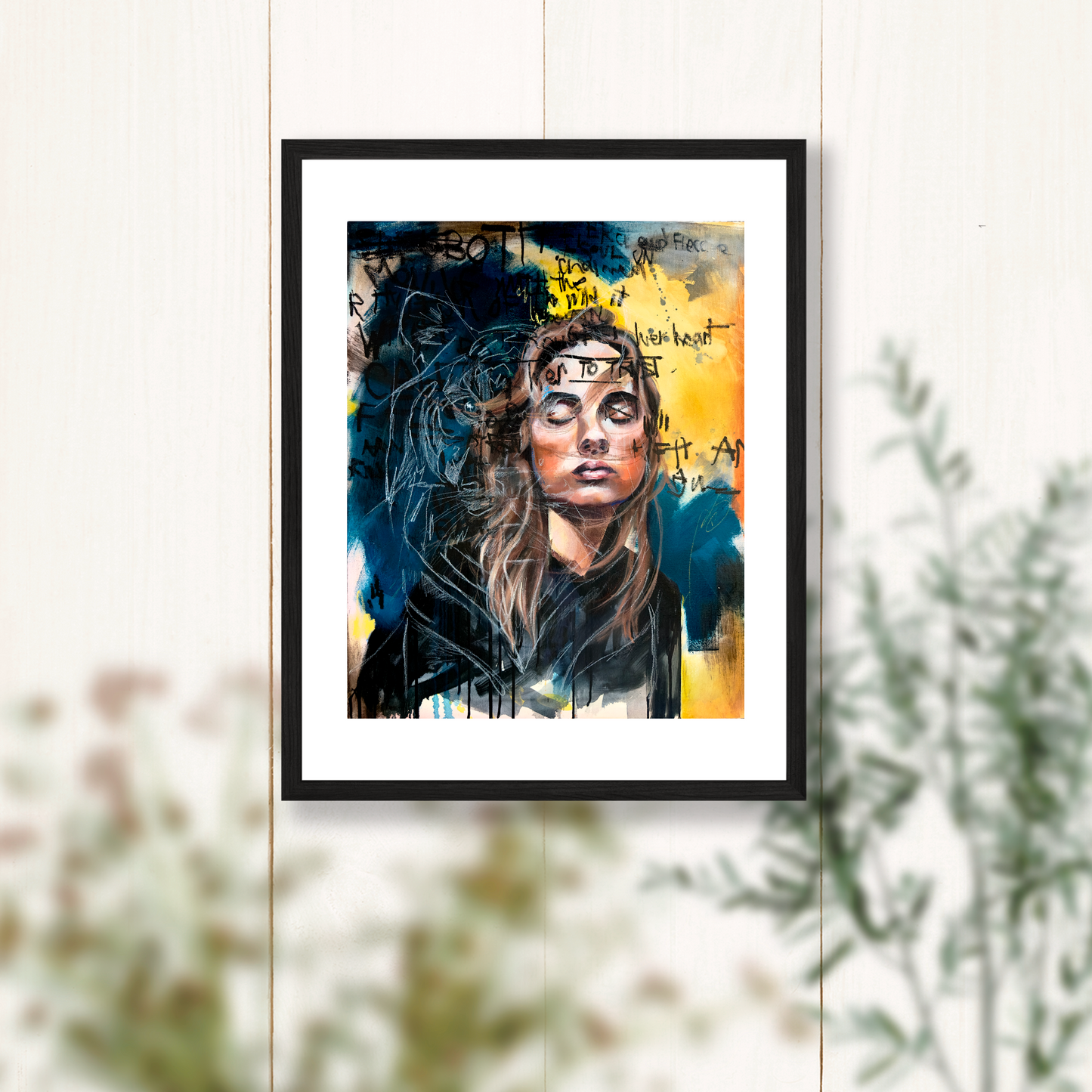 "Still Blaze" - Portrait with Tiger Art Print - 11x14 inches