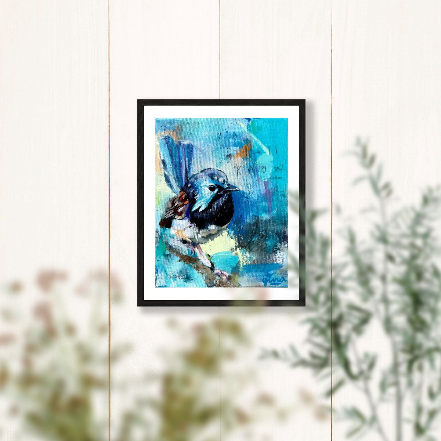 "Low Frequency" - Fairywren Bird Fine Art Print - 8x10 Inches