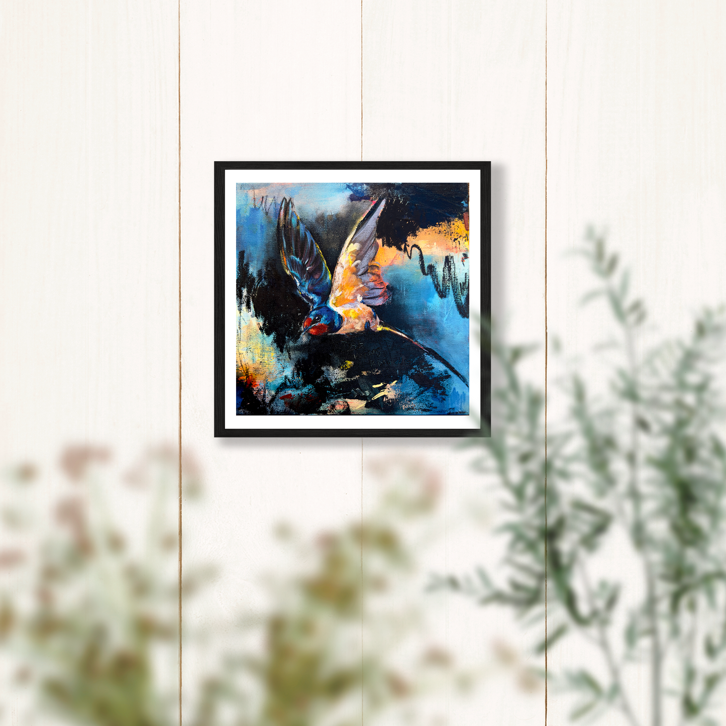 "Led, Not Lost" - Swallow Bird Art Print - 8x8 Inches