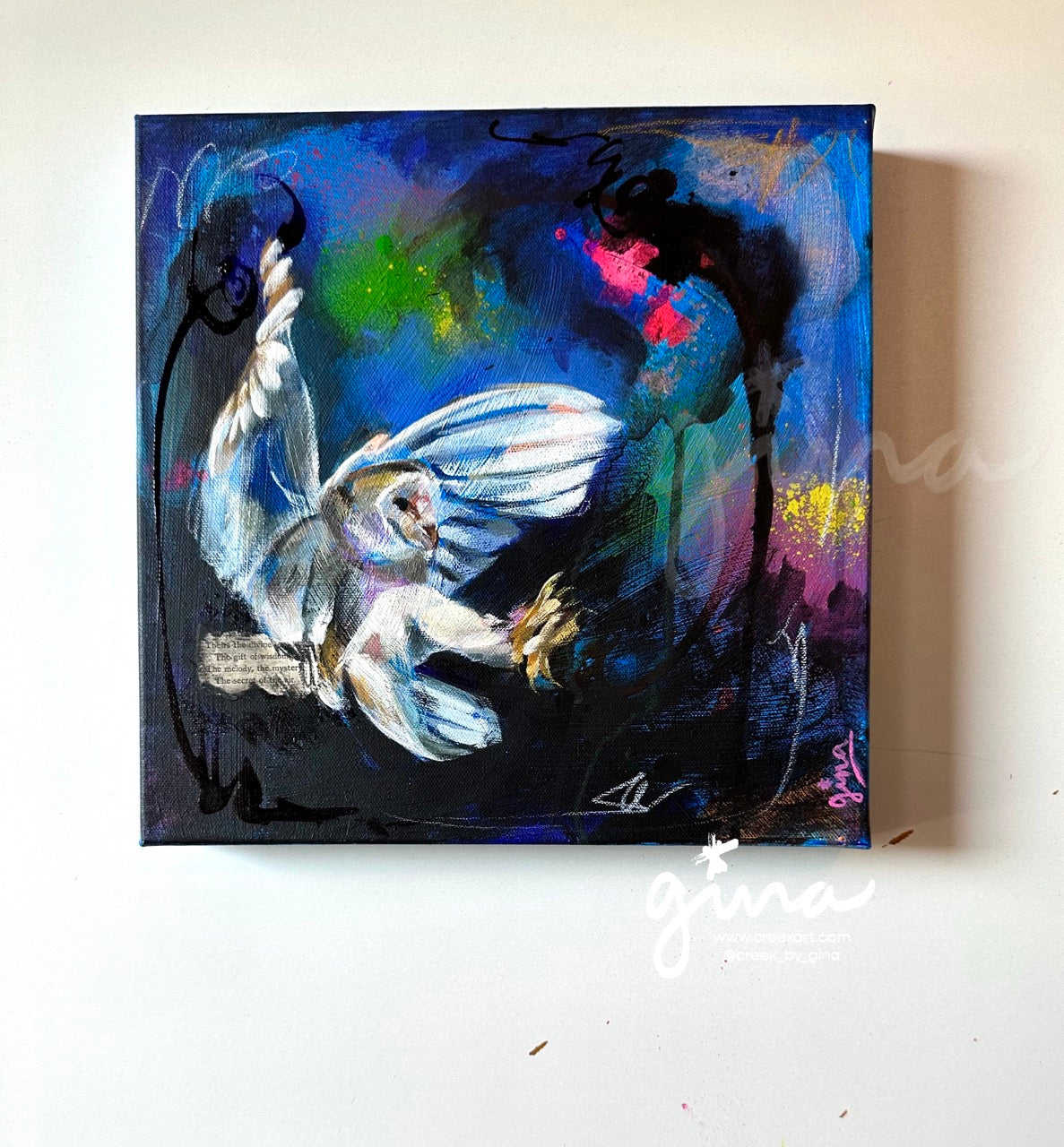 "Owl In The Dark" - Owl Original Artwork