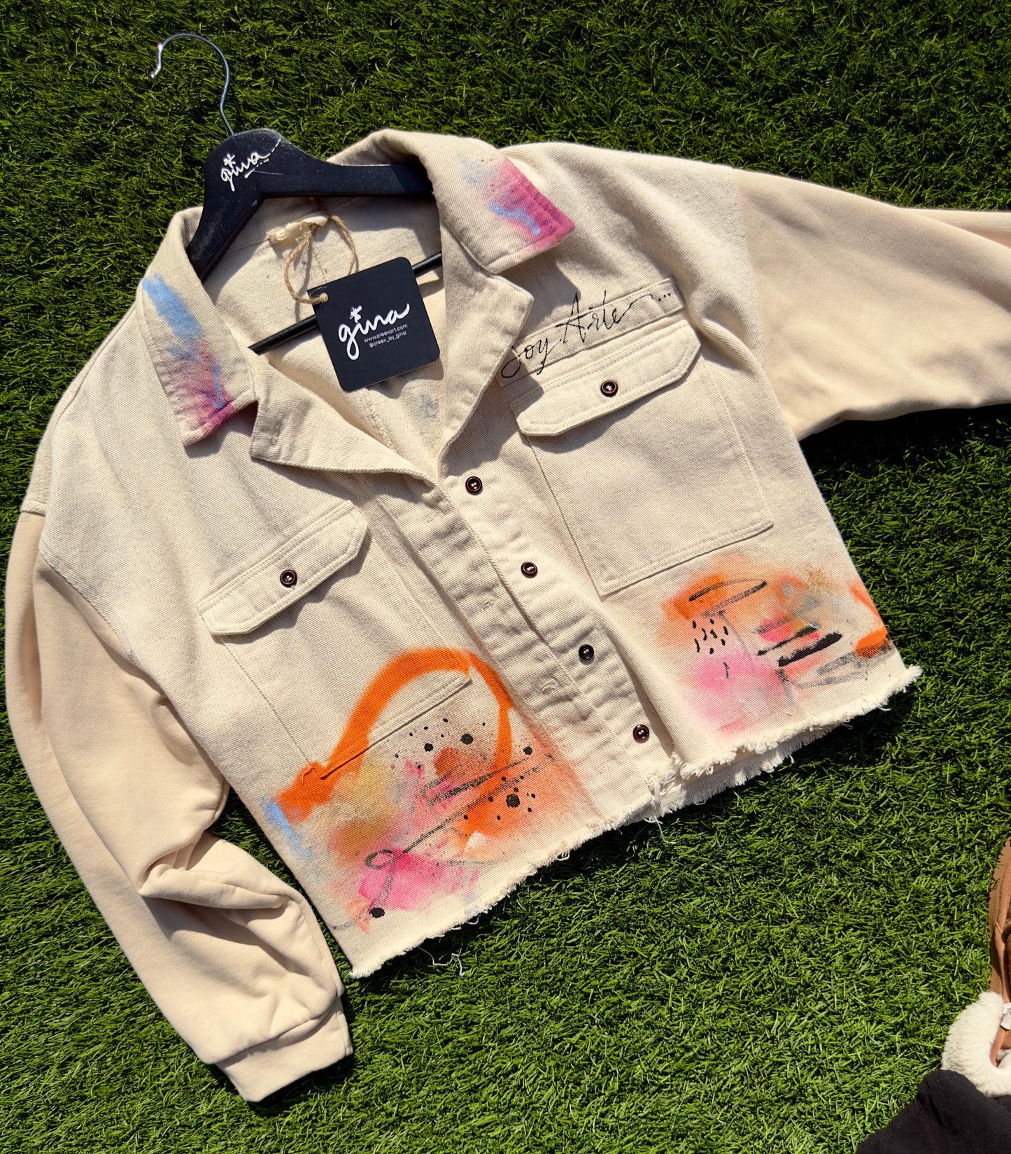Hand-painted Denim Jacket -"Soy Arte"