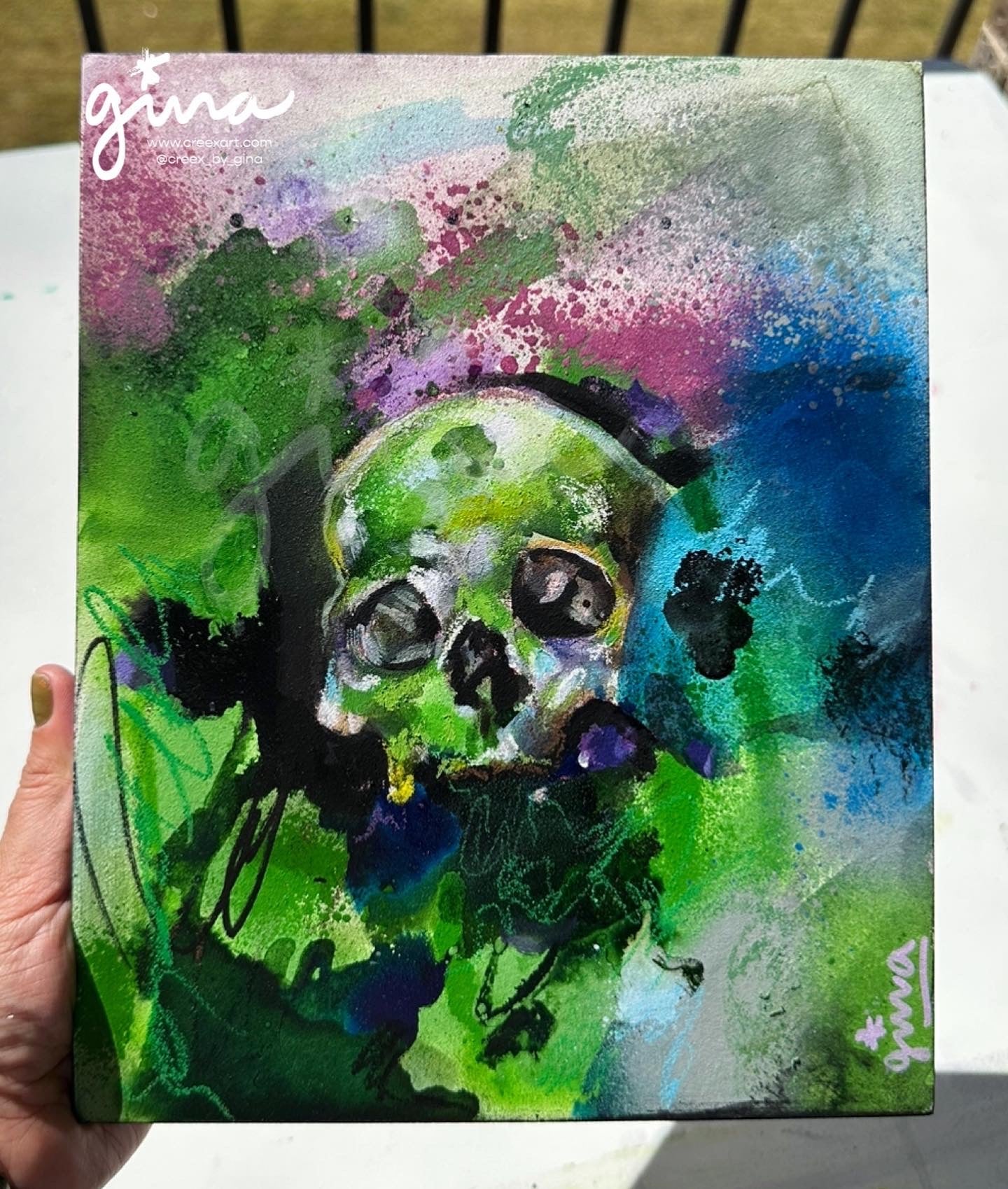 Skull on Grass #2 - Original Artwork