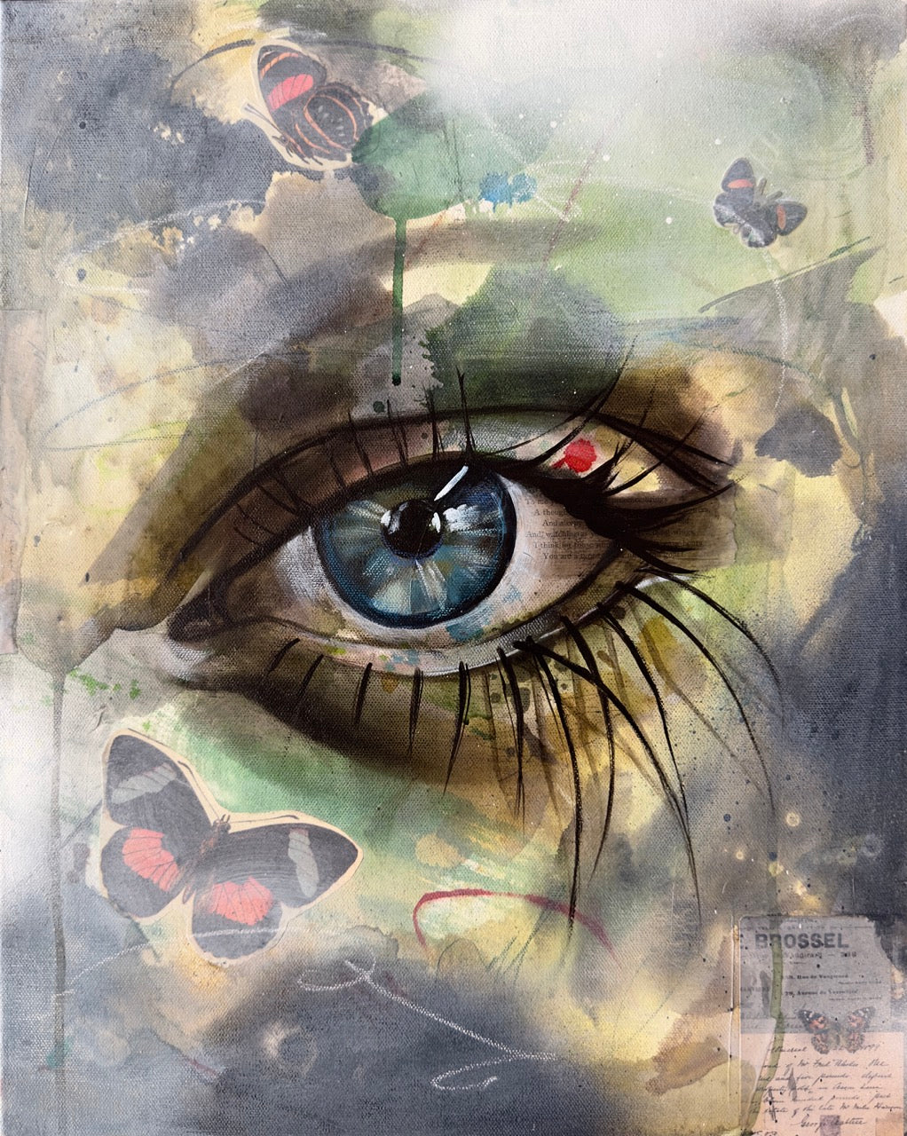 "Oasis" - Woman and Butterflies Original Artwork