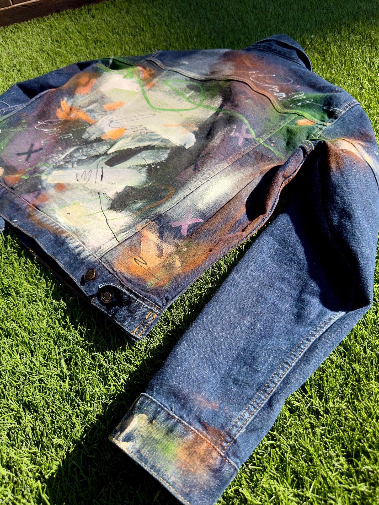 Hand-painted Denim Jacket - "Kinetic"