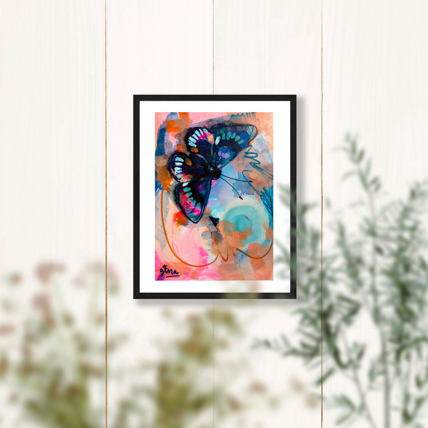 Blue Buttlerfly Fine Art Print - 8x10 Inches