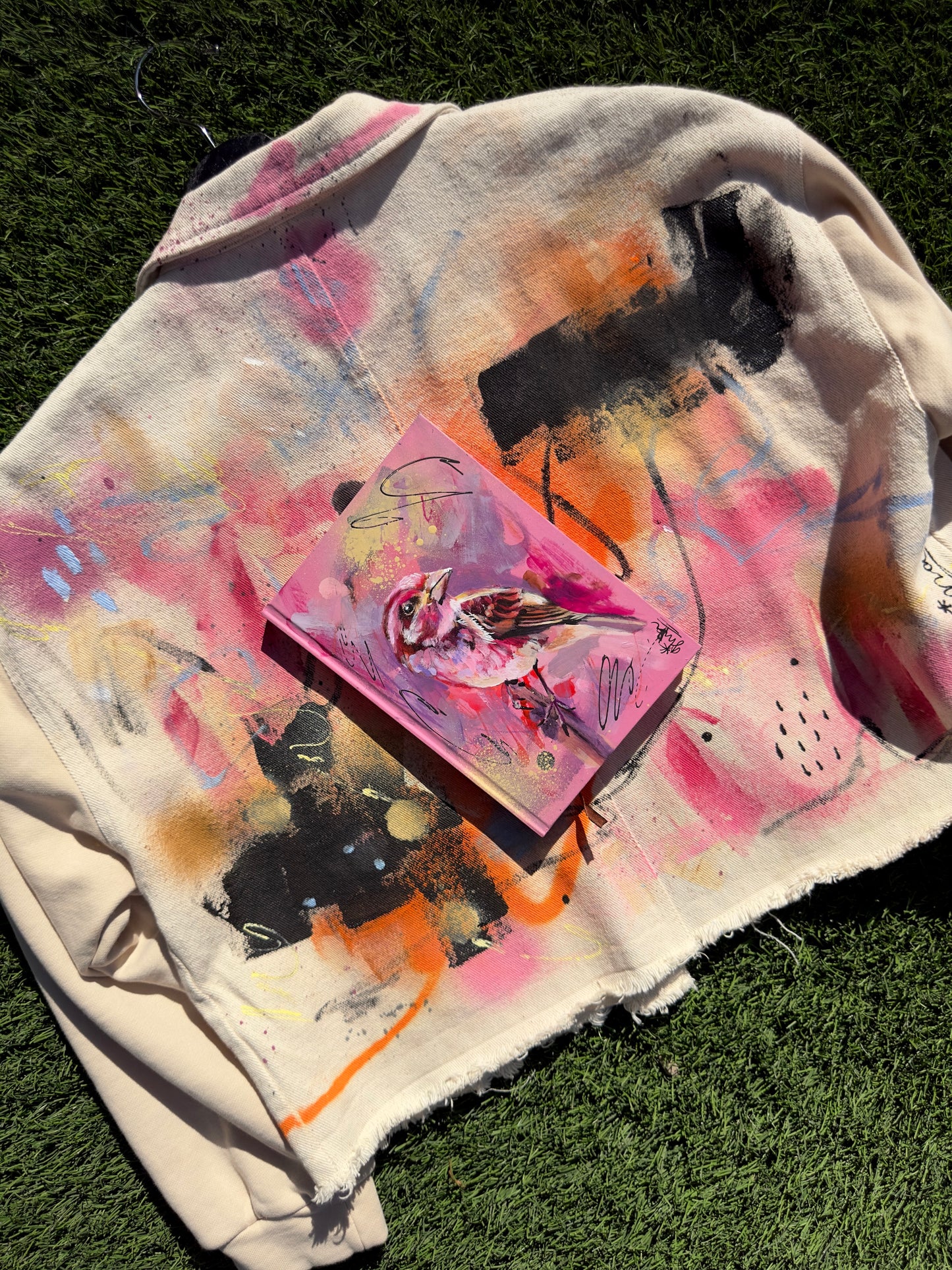 Hand-painted Denim Jacket -"Soy Arte"