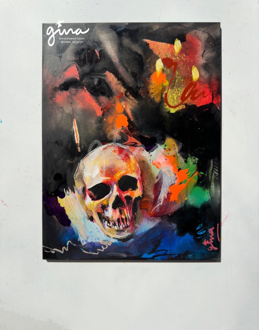 Skull on Dark -  Original Artwork