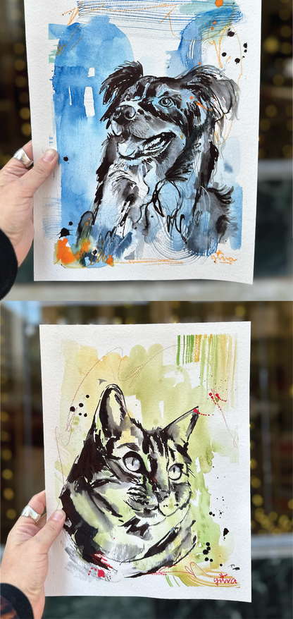Pet Portrait T-shirt - Sketch